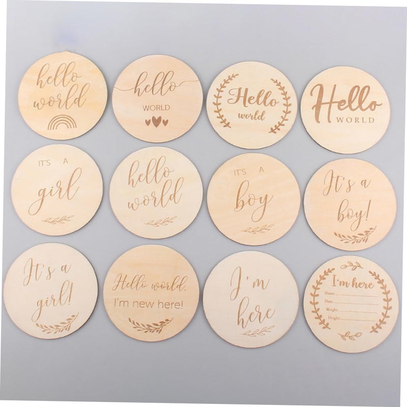 6pcs Wooden Milestone Cards For Newborn Growth Tracking Safe Smooth Photo Props First Year Keepsake - Image 4
